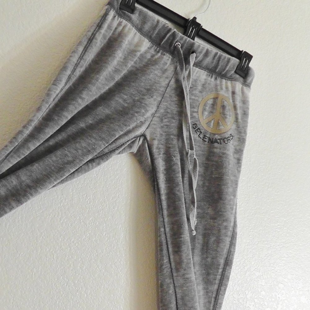 Selena Gomez Boho Gray Distressed Sweat Pants